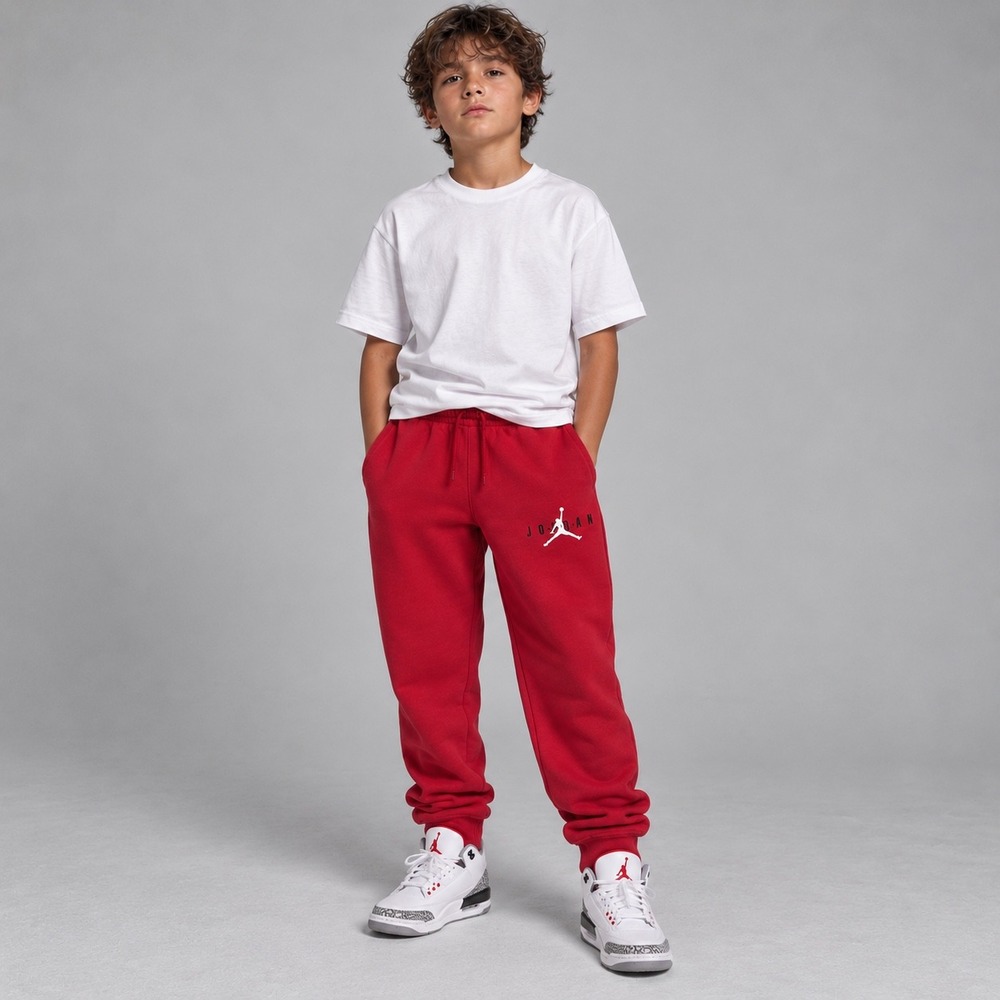 Nike Air Jordan Sweatpants Boys M 10-12 Red Fleece Jogger Jumpman Logo Youth